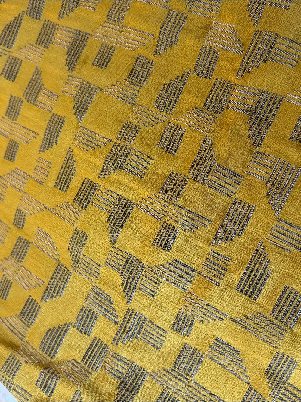 West Elm Mustard Geometric Jacquard Pillow Cover